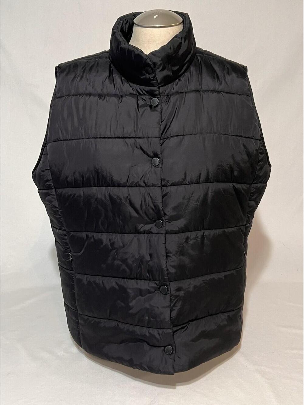 Daisy Fuentes Moda womens puffer vest With Pockets size large Black
